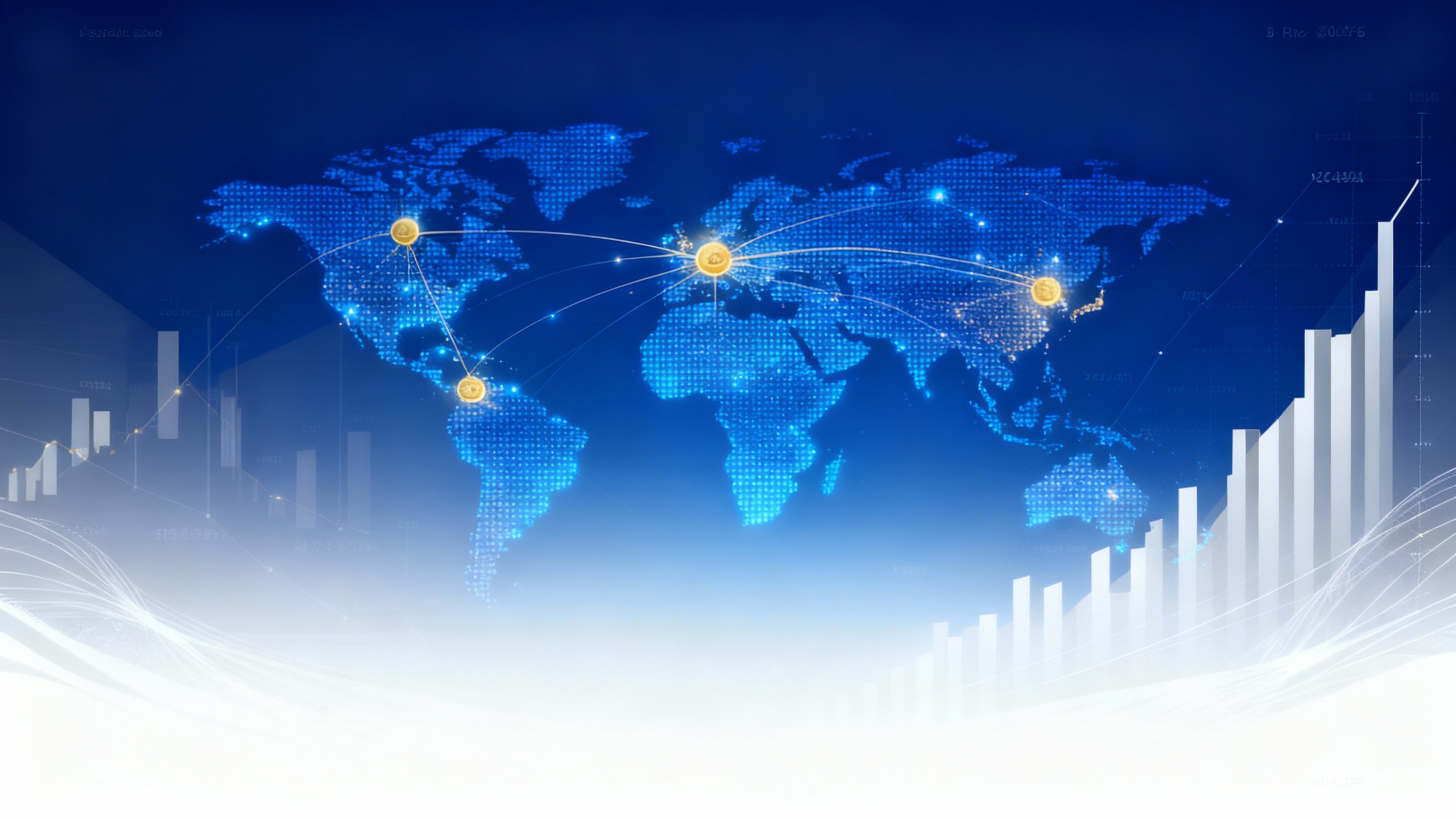 Financial growth and investment consulting background showing market trends and growth charts